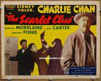 w022 SCARLET CLUE movie title lobby card '45 Sidney Toler as Charlie Chan!