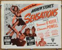 w264 SENSATIONS OF 1945 movie title lobby card R50 sexy Eleanor Powell!