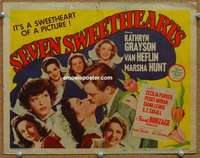 w266 SEVEN SWEETHEARTS movie title lobby card '42 Kathryn Grayson, Heflin