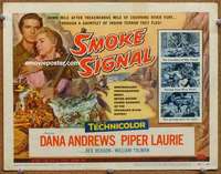 w268 SMOKE SIGNAL movie title lobby card '55 Dana Andrews, Piper Laurie
