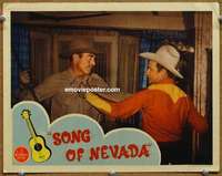y204 SONG OF NEVADA #2 movie lobby card '44 Roy Rogers punches bad guy!