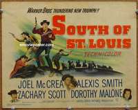 w273 SOUTH OF ST LOUIS movie title lobby card '49 Joel McCrea, Alexis Smith