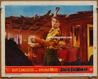 y215 SOUTH SEA WOMAN movie lobby card #1 '53 Lancaster throws grenade!