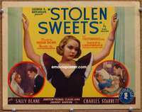 w275 STOLEN SWEETS movie title lobby card '34 Sally Blane, Charles Starrett