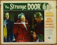 y246 STRANGE DOOR movie lobby card #4 '51 Boris Karloff, Laughton