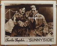 y252 SUNNYSIDE #3 movie lobby card R20s Charlie Chaplin close up!