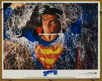y258 SUPERMAN 3 movie lobby card #8 '83 Christopher Reeve close up!
