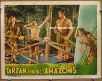 y267 TARZAN & THE AMAZONS movie lobby card '45 Johnny Weissmuller