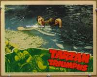 y269 TARZAN TRIUMPHS movie lobby card '43 Johnny Weismuller, Sheffield