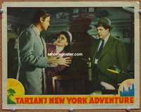 y271 TARZAN'S NEW YORK ADVENTURE #3 movie lobby card '42 Tarzan vs gun!