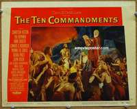 y283 TEN COMMANDMENTS movie lobby card #7 '56 Heston with tablets!
