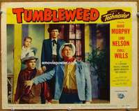 y334 TUMBLEWEED movie lobby card #4 '53 Audie Murphy western!
