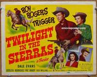 w301 TWILIGHT IN THE SIERRAS movie title lobby card '50 Roy Rogers, Evans