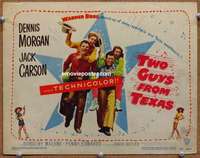 w303 TWO GUYS FROM TEXAS movie title lobby card '48 Dennis Morgan, Carson