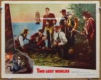 y339 TWO LOST WORLDS movie lobby card '50 young James Arness!