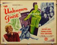 w310 UNKNOWN GUEST movie title lobby card '43 Veda Ann Borg, Victor Jory