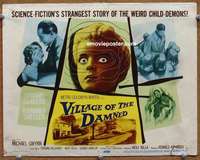 w314 VILLAGE OF THE DAMNED movie title lobby card '60 George Sanders