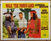 y374 WALK THE PROUD LAND movie lobby card #3 '56 Audie Murphy