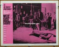 y385 WEST SIDE STORY movie lobby card #8 R62 Natalie Wood at climax!