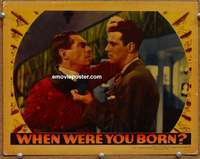 y393 WHEN WERE YOU BORN movie lobby card '38 Warner Bros. crime!