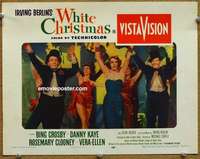 y397 WHITE CHRISTMAS movie lobby card '54 Crosby & Kaye in top hats!