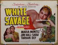 w327 WHITE SAVAGE movie title lobby card R49 sexy Maria Montez!