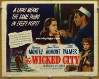 w329 WICKED CITY movie title lobby card '50 Maria Montez, Aumont
