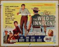 w331 WILD & THE INNOCENT movie title lobby card '59 Audie Murphy, Dru