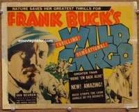 w332 WILD CARGO movie title lobby card '34 Frank Buck, African jungle!