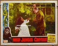 w847 JUNGLE CAPTIVE movie lobby card R52 ape woman whipped!
