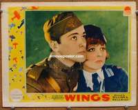 y406 WINGS movie lobby card '27 great Clara Bow & Rogers portrait!