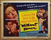 w339 WITHOUT HONOR movie title lobby card '49 Laraine Day, Dane Clark