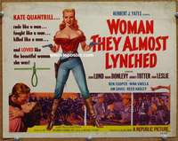 w340 WOMAN THEY ALMOST LYNCHED movie title lobby card '53 Kate Quantrill