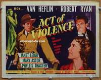 z006 ACT OF VIOLENCE movie title lobby card '49 Robert Ryan, Heflin, Leigh
