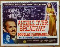 z008 ANGELS OVER BROADWAY movie title lobby card '40 Hayworth, Fairbanks