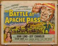z017 BATTLE AT APACHE PASS movie title lobby card '52 Lund, Jeff Chandler