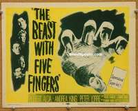 z018 BEAST WITH FIVE FINGERS movie title lobby card R56 Peter Lorre