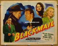 z024 BLACKMAIL movie title lobby card '47 film noir, Adele Mara