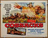 z037 COSSACKS movie title lobby card '60 John Drew Barrymore, Purdom