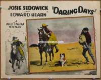 z410 DARING DAYS movie lobby card '25 Josie Sedgwick on horse w/dog!