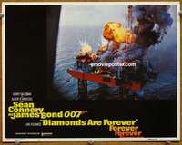 z435 DIAMONDS ARE FOREVER movie lobby card #6 '71 giant explosions!