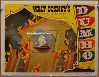 z449 DUMBO movie lobby card '41 trapped high in burning building!