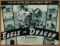 z061 EAGLE VS DRAGON movie title lobby card '44 wacky nature documentary!