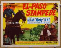 z063 EL PASO STAMPEDE movie title lobby card '53 Rocky Lane & Black Jack!