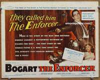 z064 ENFORCER movie title lobby card '51 Humphrey Bogart, Zero Mostel