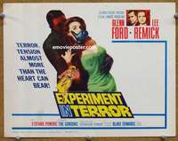 z065 EXPERIMENT IN TERROR movie title lobby card '62 Glenn Ford, Lee Remick