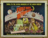 z072 FIRST MEN IN THE MOON movie title lobby card '64 Ray Harryhausen