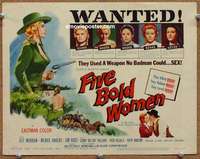 z073 FIVE BOLD WOMEN movie title lobby card '59 wanted bad girls!