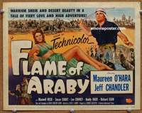 z074 FLAME OF ARABY movie title lobby card '51 Maureen O'Hara, Jeff Chandler