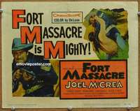 z080 FORT MASSACRE movie title lobby card '58 Joel McCrea, Forrest Tucker